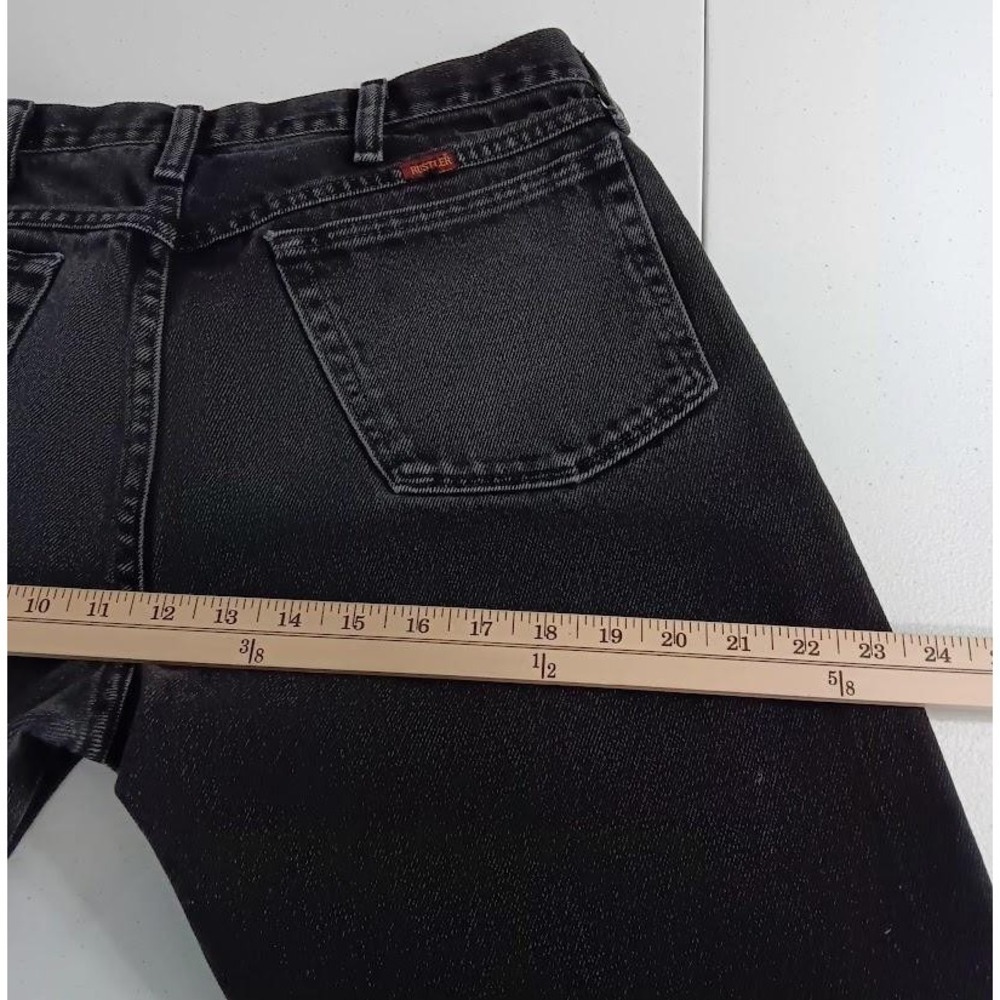 Rustler Jeans Mens 33x29 Gray Charcoal Wash Regular Fit Straight Leg Denim Pants - Picture 7 of 9